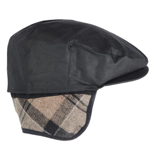 Cheviot Wax Flat Cap Black Winter Dress - Cappello a Coppola Nero 222MMHA0294-BK11  BARBOUR 