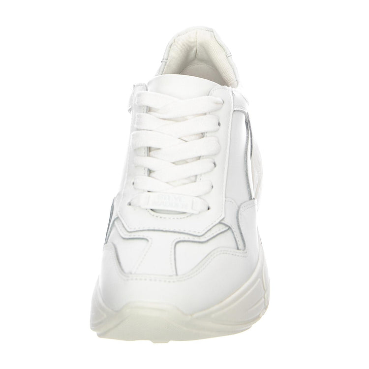 Womens Memory Shoes - White Leat - Scarpe Stringate Profilo Basso Donna Bianche MEMO01S1  STEVE MADDEN 