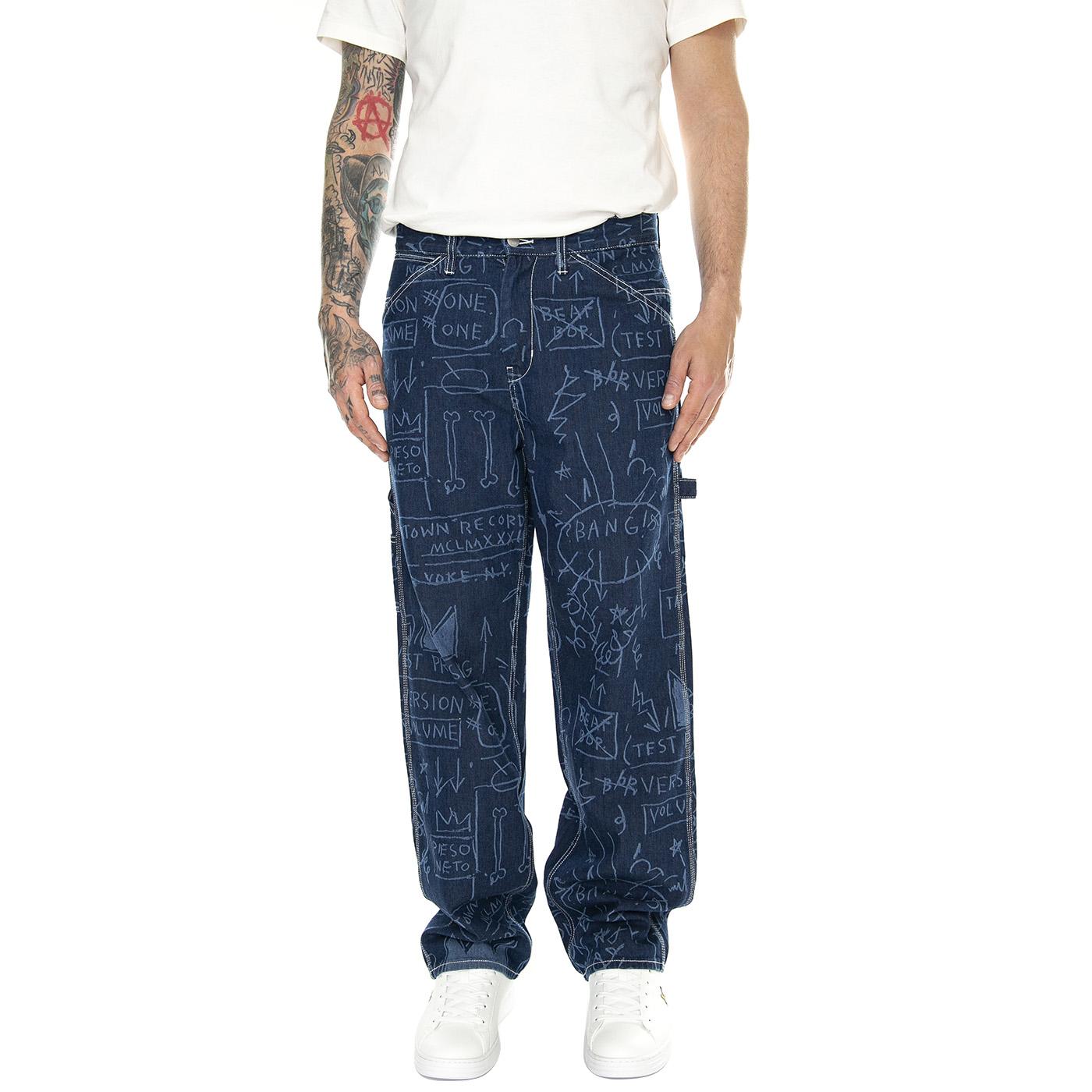 JMB Printed Jeans Dark Shade Blue - Pantaloni Denim Jeans Uomo Blu 112359267  LEE 