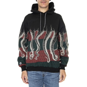 Freddy's Octopus Hoodie Black - Felpa con Cappuccio Uomo Nera 22WOSH90-BLACK  OCTOPUS 