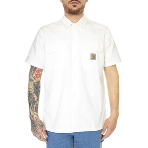 S/S Master Shirt Wax - Camicia Maniche Corte Uomo Bianca I027580-D6XX  CARHARTT WIP 
