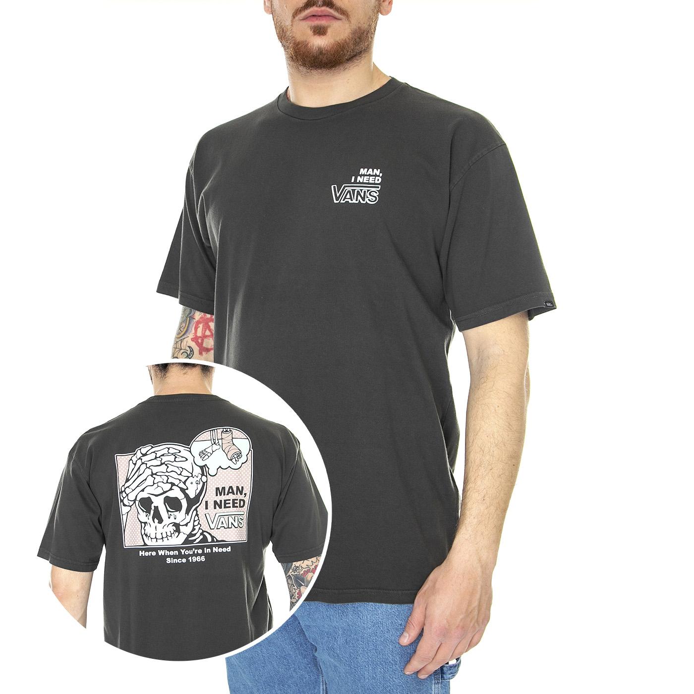 Cast S/S Black - Maglietta Girocollo Uomo Nera VN0007FRBLK1  VANS 