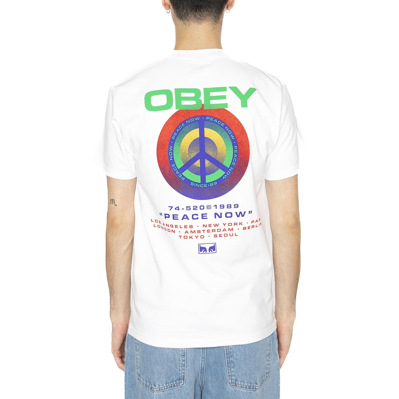 Obey Peace Targer Tee White - Maglietta Girocollo Uomo Bianca 165264093-WHT  OBEY 
