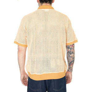 Grove Button-Up Polo Peach Sand - Camicia Maniche Corte Uomo Arancione 131090070-PCH  OBEY 