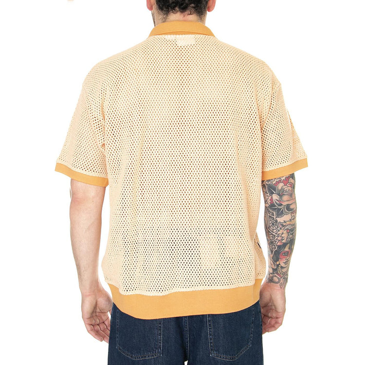 Grove Button-Up Polo Peach Sand - Camicia Maniche Corte Uomo Arancione 131090070-PCH  OBEY 