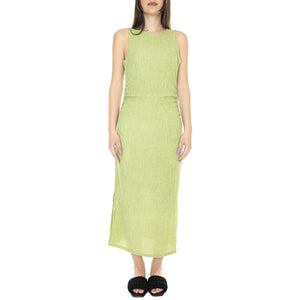 Vestido Midi en Tejido Arrugado Verde - Abito Donna Verde 31W/11261  WILD PONY 