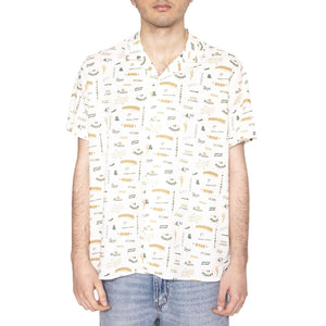 Sabros Aloha Shirt White - Camicia Maniche Corte Uomo Bianca / Multi 1963-WHITE  BRAVA FABRICS 