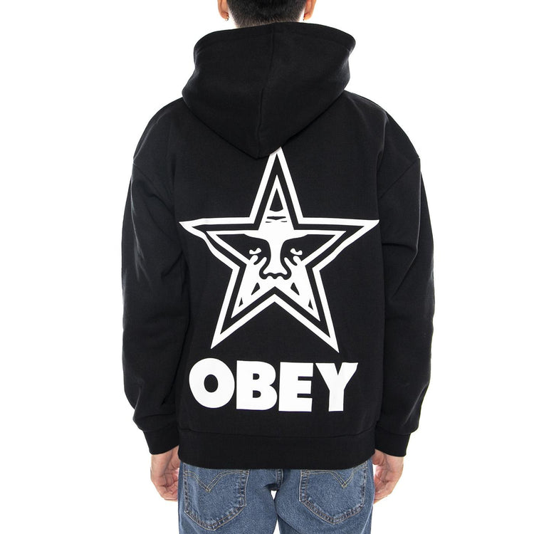 Bold Star Extra Heavy Hoof Fleece - Felpa con Cappuccio Uomo Nera 112470224 BLK OBEY 