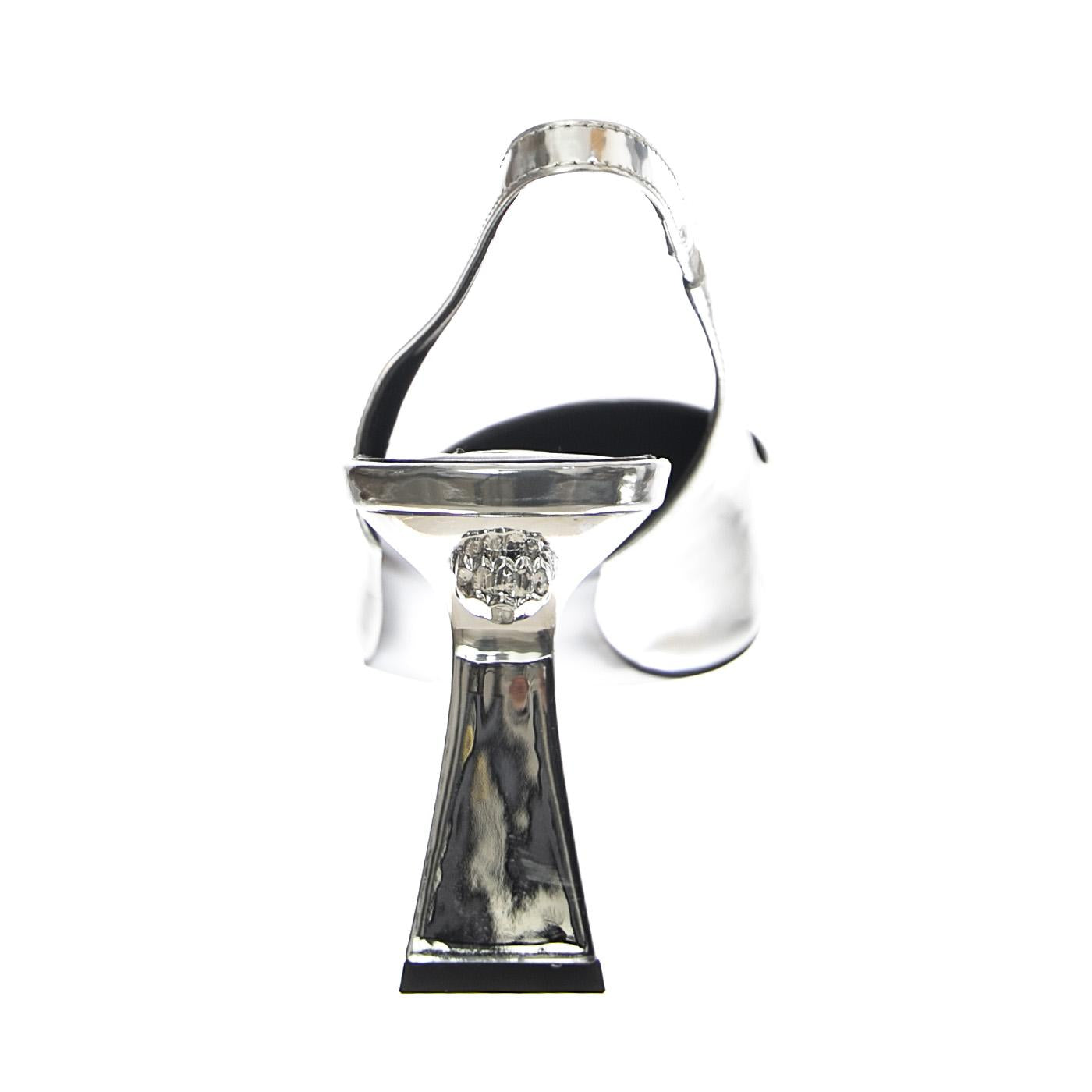 London Slingback Leather Silver - Sandali Donna Argento KGS9314863109-63  KURT GEIGER 