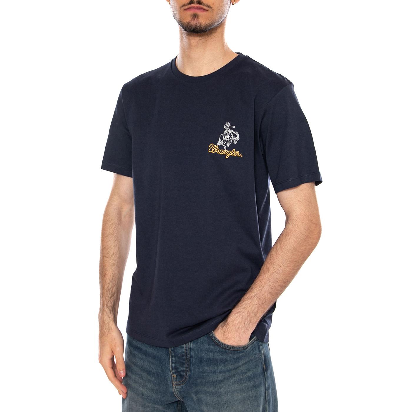 EMBROIDERY TEE NAVY BLUE - Maglietta Girocollo Uomo Blu 112377986 BL WRANGLER 