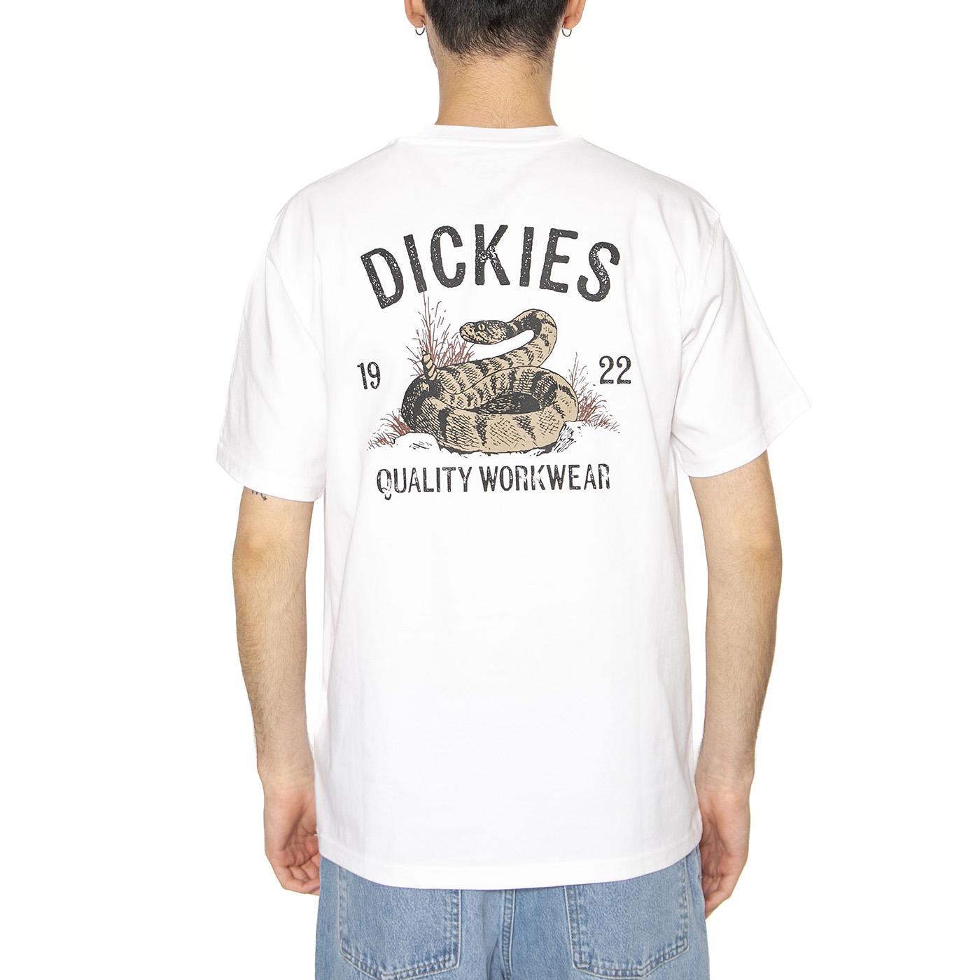 Dickies Snake SS Tee White - Maglietta Girocollo Uomo Bianca DK0A4Z990WH1  DICKIES 