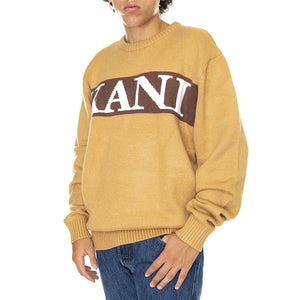 KK Retro Block Knit Crew - Maglione Girocollo Uomo Marrone KM213-015-1  KARL KANI 