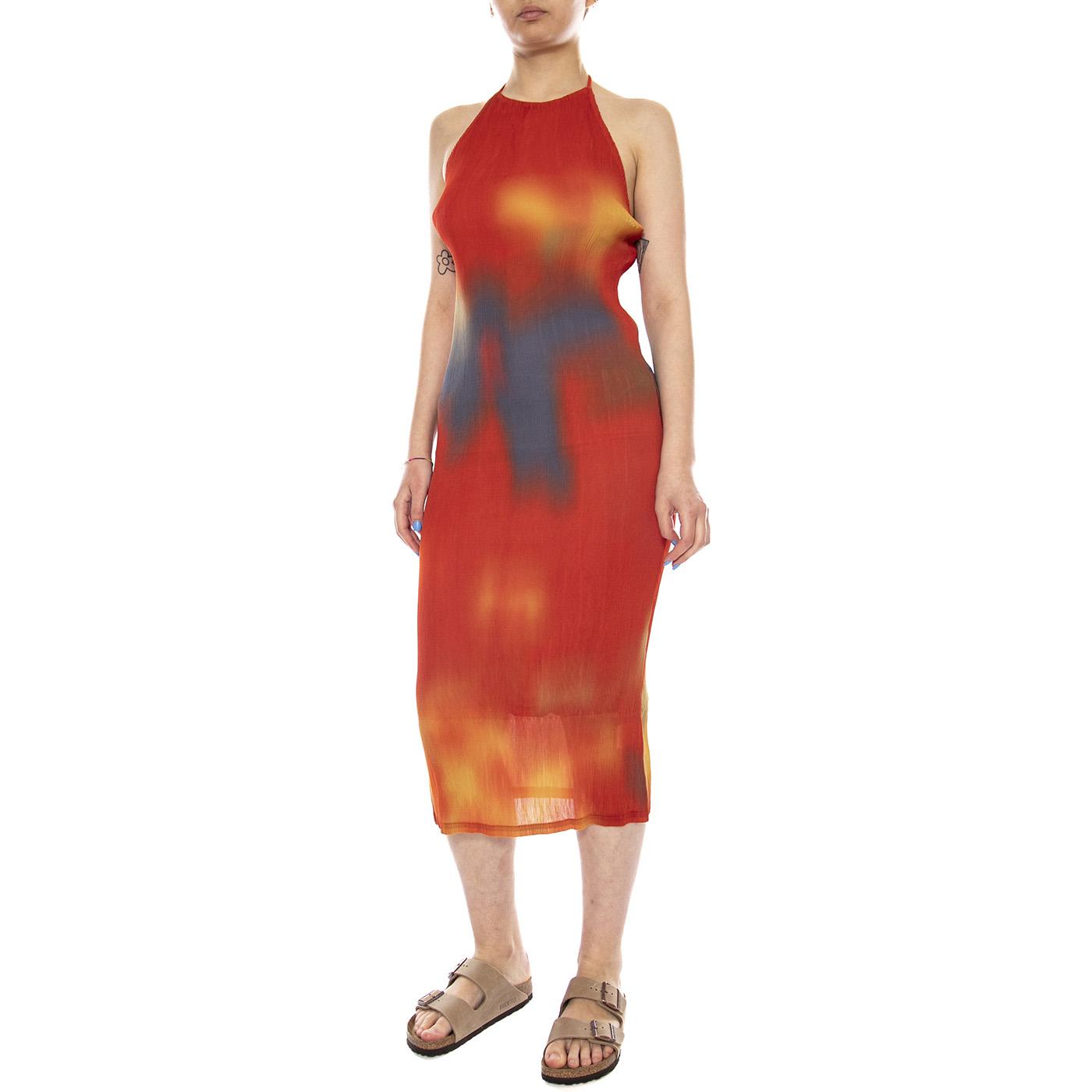 FLOWERS PLEATED MIRIAM DRESS - Abito Donna Lungo Multicolore WDR00329 MLT THINKING MU 