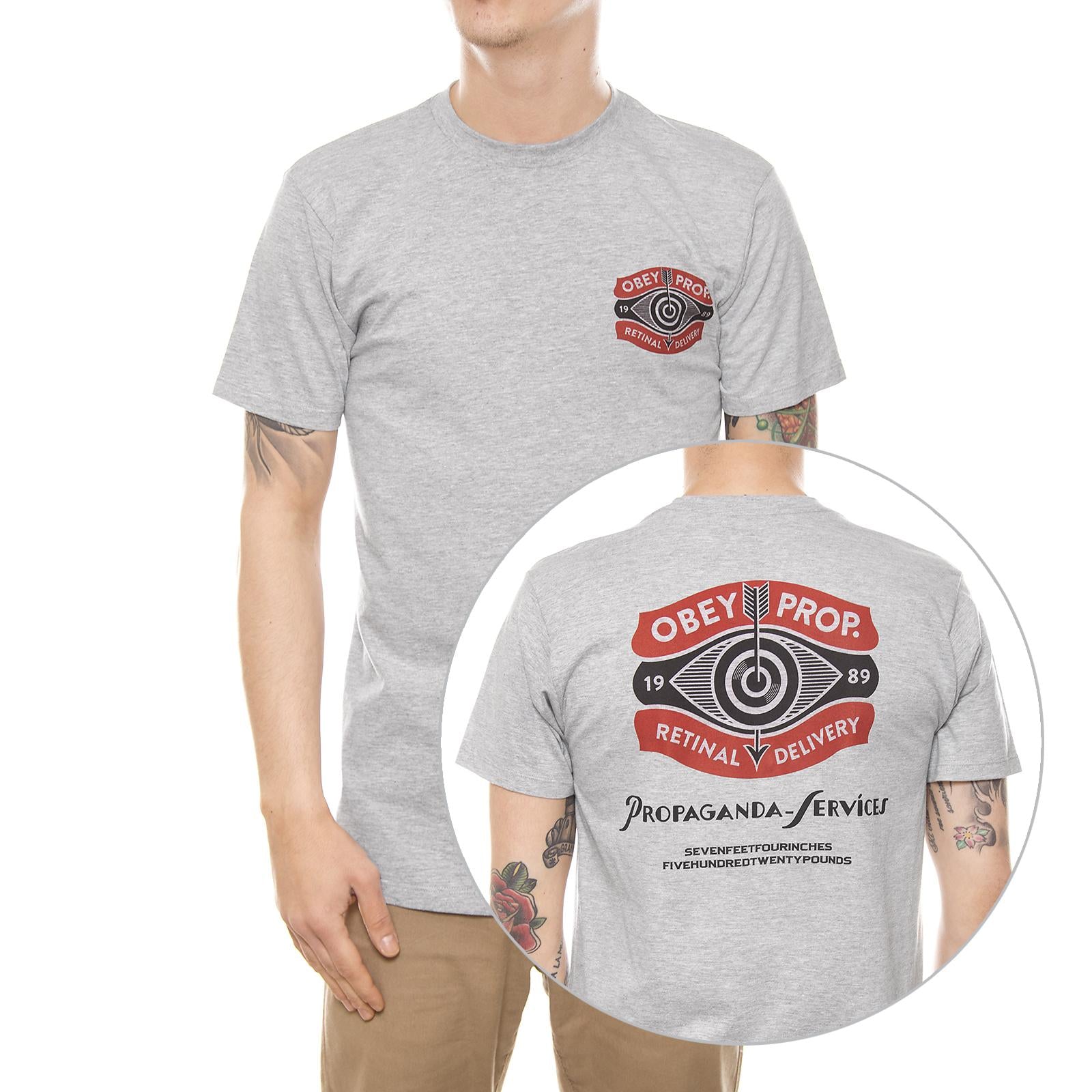 RETINAL DELIVERY PREMIUM S/S TEE HEATHER GREY 165361375-HEA  OBEY 