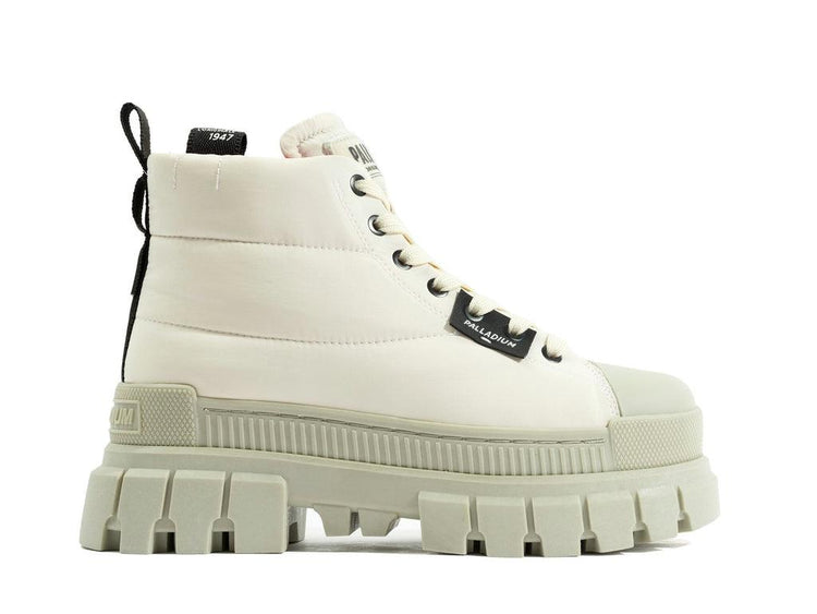 Revolt Boot Overcush Almond Milk - Scarpe Stringate Profilo Alto Donna Bianche PAS98863-175-M  PALLADIUM 