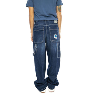 R-Blue-L Used Dark Blue - Pantaloni Denim Jeans Uomo Blu R-BLUE-660  BLUESKIN 
