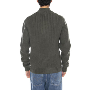 Clean Half Zip Knit Olive Gray - Maglione Collo Alto Uomo Grigio 112370539  LEE 