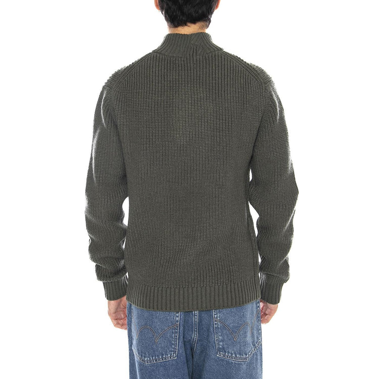 Clean Half Zip Knit Olive Gray - Maglione Collo Alto Uomo Grigio 112370539  LEE 