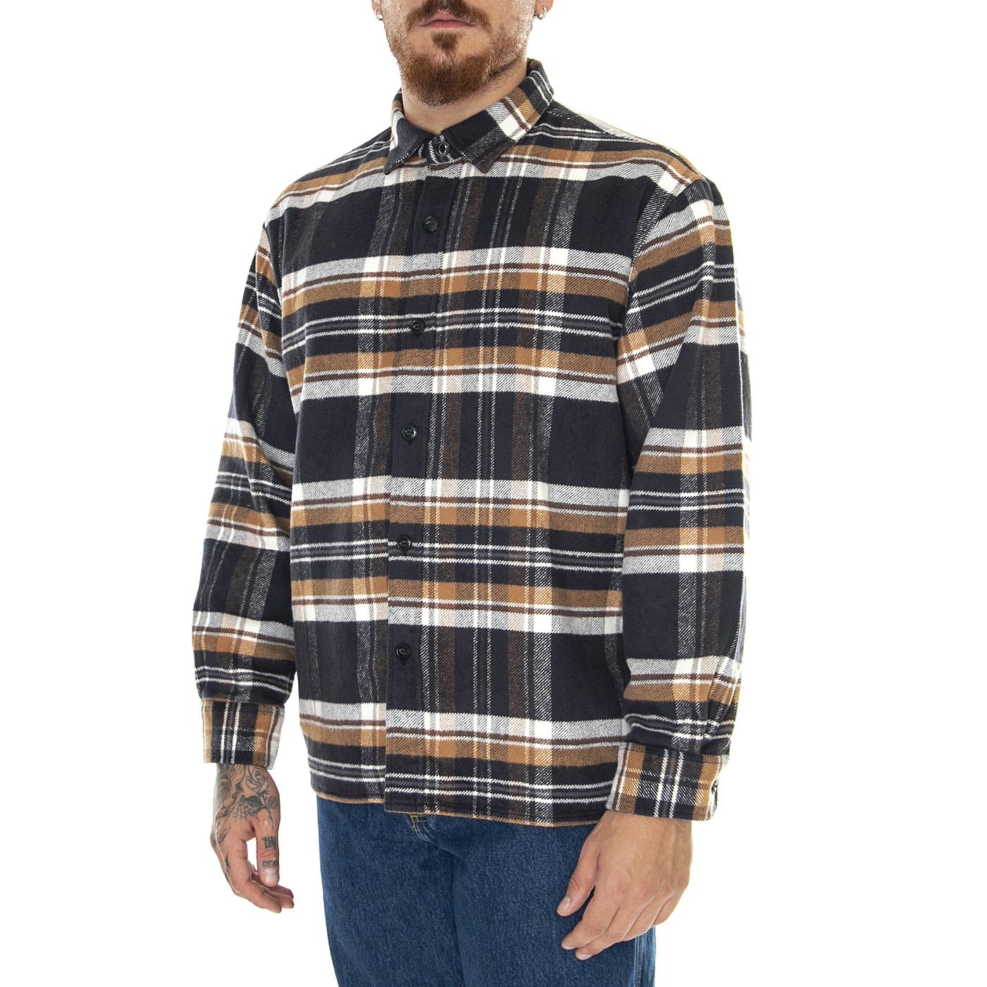 Sebastian Shirt LS Navy / Brown - Camicia Uomo Multicolore I032582.1WO.67.  EDWIN 