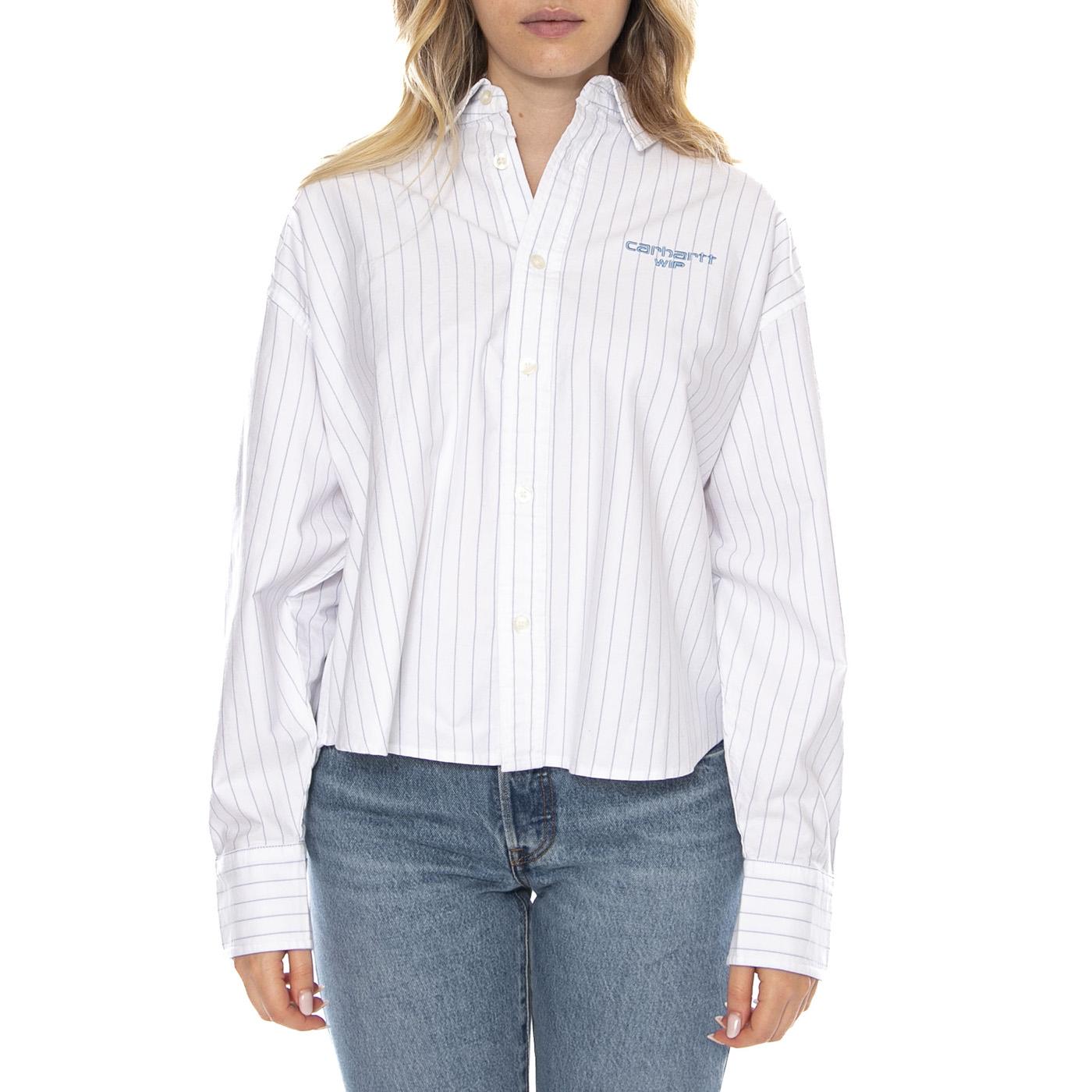 W Carhartt Cassel Shirt - Cassel Stripe White / Bleach - Camicia Donna I035299_35F_XX . CARHARTT WIP 