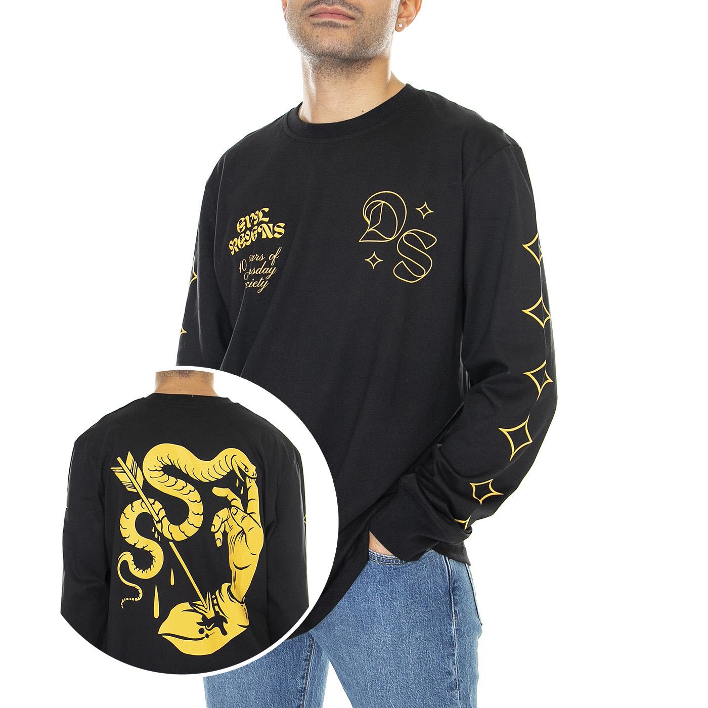 No More Space Hoodie Black - Maglietta Girocollo Maniche Lunghe Uomo Nera LSV0058BLK  DOOMSDAY 