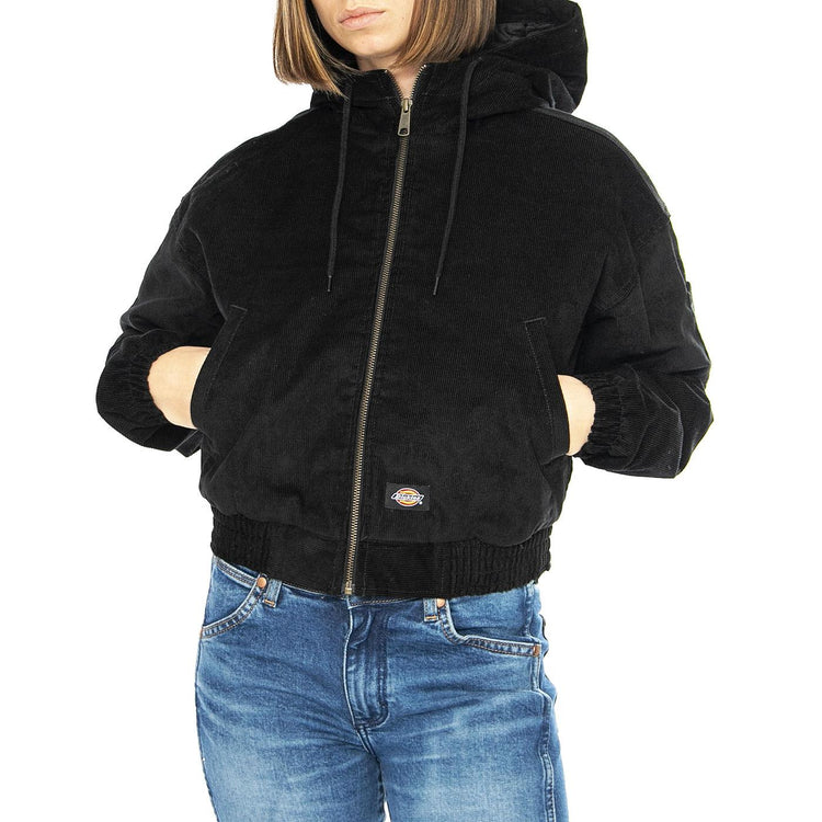 Corduroy Hooded Jacket W Black - Giacca Donna Nera DK0A4Z4HBLK1  DICKIES 