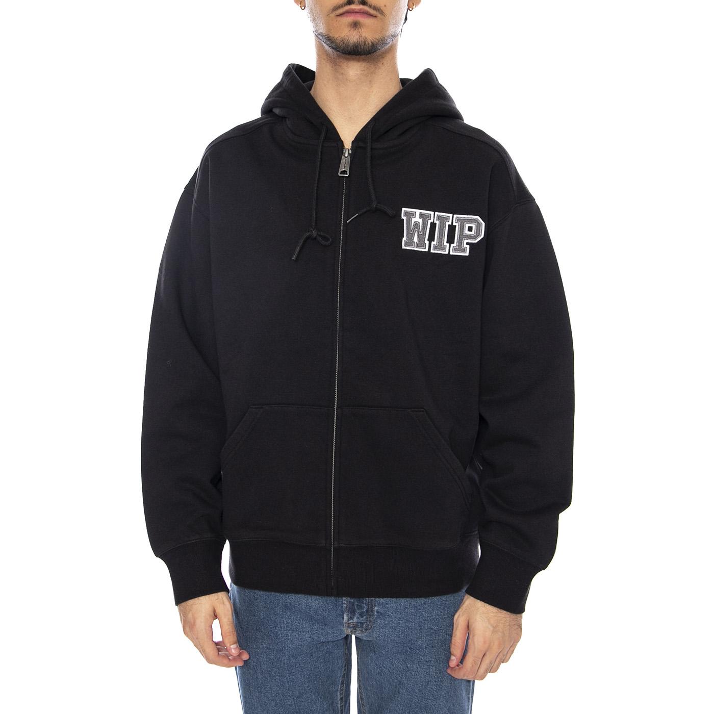 Hooded Mini Wip Sweat Jacket Black - Felpa con Cappuccio e Zip Uomo Nera I035619.8906 . CARHARTT WIP 