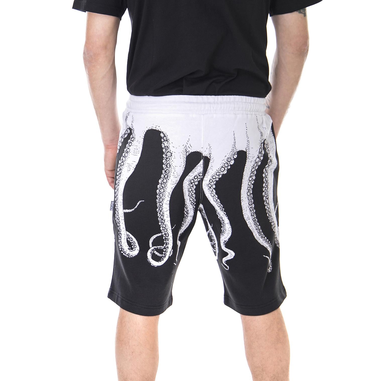 BLACK OCTOPUS SWEATSHORTS ORIGINAL Screen Printed Sweatshorts WHITE 18SOSS01  OCTOPUS 