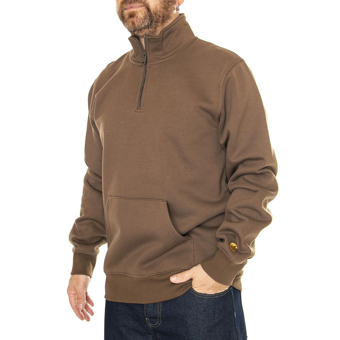 Chase Neck Zip Sweat Chocolate / Gold - Felpa Uomo Marrone I033665.218XX  CARHARTT WIP 