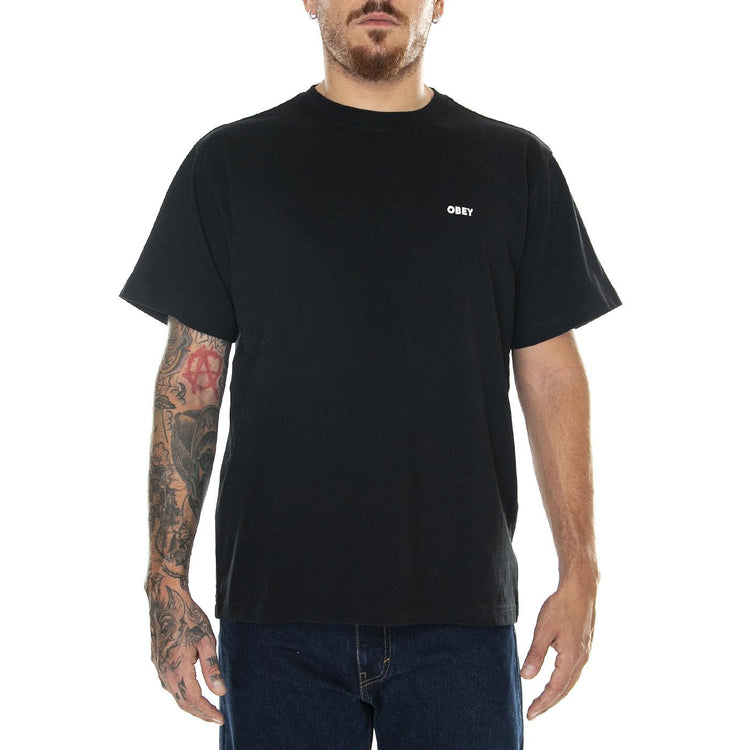M' Establihsed Works Bold Tee SS Black - Maglietta Girocollo Uomo Nera 131080330-BLK  OBEY 