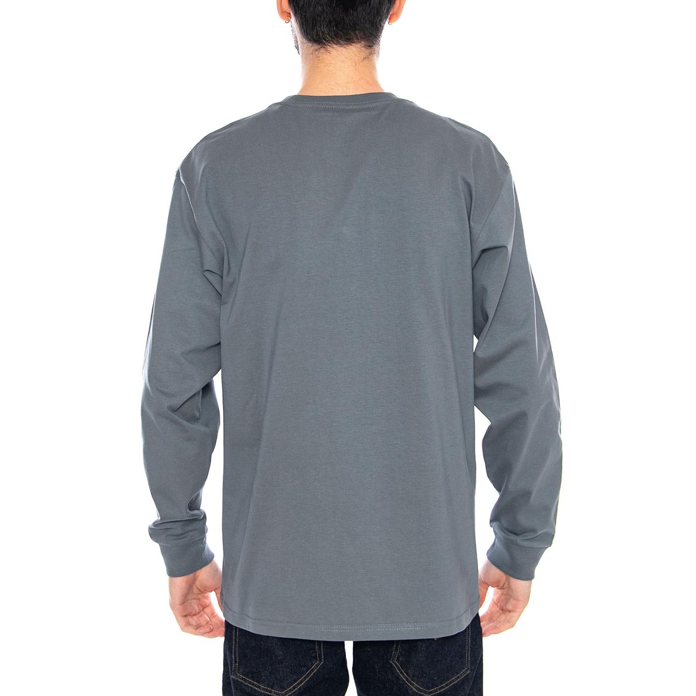 L/S Chase T-Shirt Cozy Blue / Gold - Maglietta Girocollo Maniche Lunghe Uomo Blu I026392 3LPXX CARHARTT WIP 