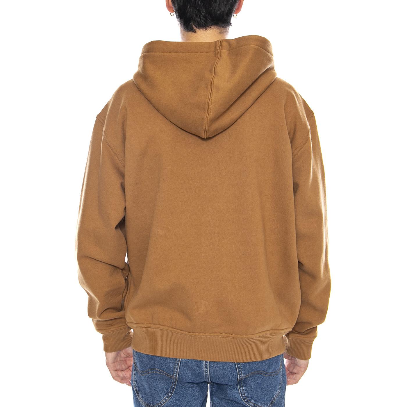THRASHER x DICKIES Zip Through Brown Duck - Felpa con Cappuccio Uomo Marrone DK0A887J0BD1 . DICKIES 