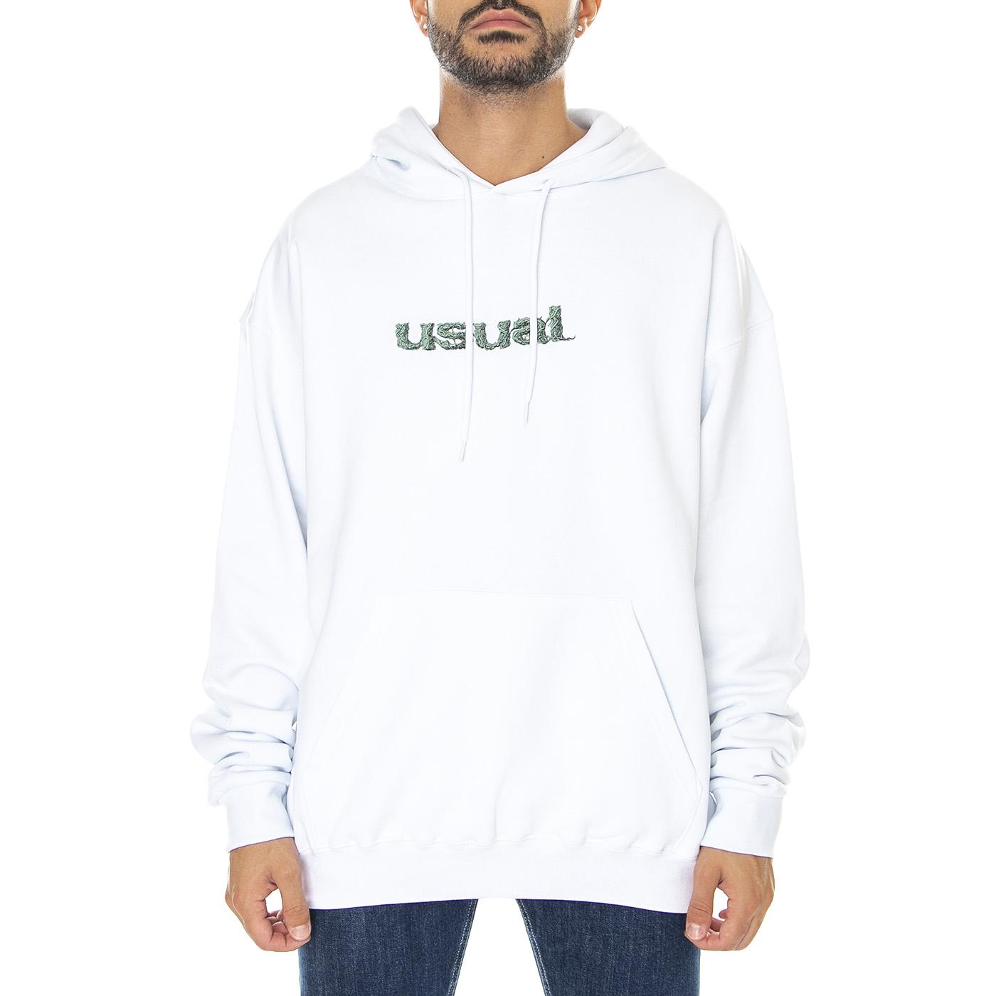 Dionea Hoodie White - Felpa con Cappuccio Uomo Bianca W22H-DIONEA-WHT  USUAL 