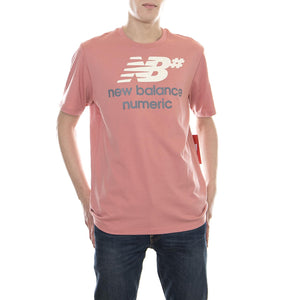 Apparel Numeric Logo Stacked Tee Dusted Peach Cottone - T-Shirt MC NBMT81577DTP  NEW BALANCE 