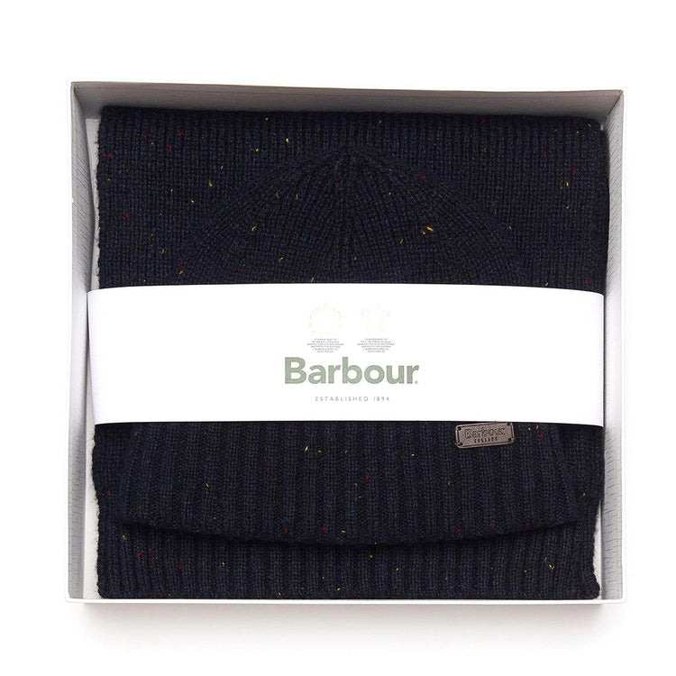 Carlton Beanie Scarf Gift Set Navy - Set Cappellino a Cuffia e Sciarpa Blu 222MMGS0047-NY31  BARBOUR 