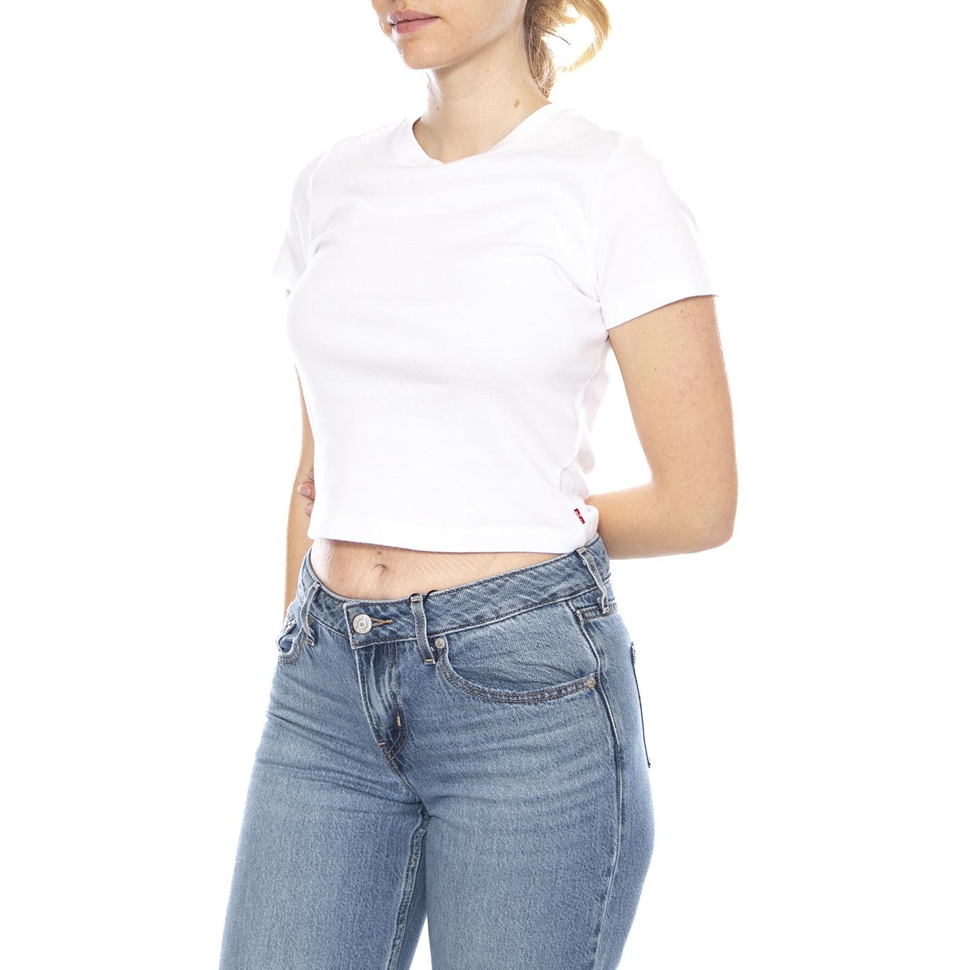 Essential Sporty Tee - White + Cotton - Maglietta Girocollo Donna Nera A7419 0002 LEVIS 