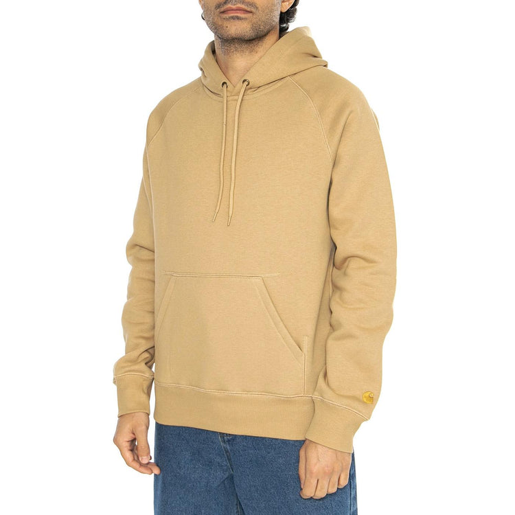 Hooded Chase Sweat Dusty H Brown / Gold - Felpa con Cappuccio Uomo Beige I033661.2N1XX  CARHARTT WIP 