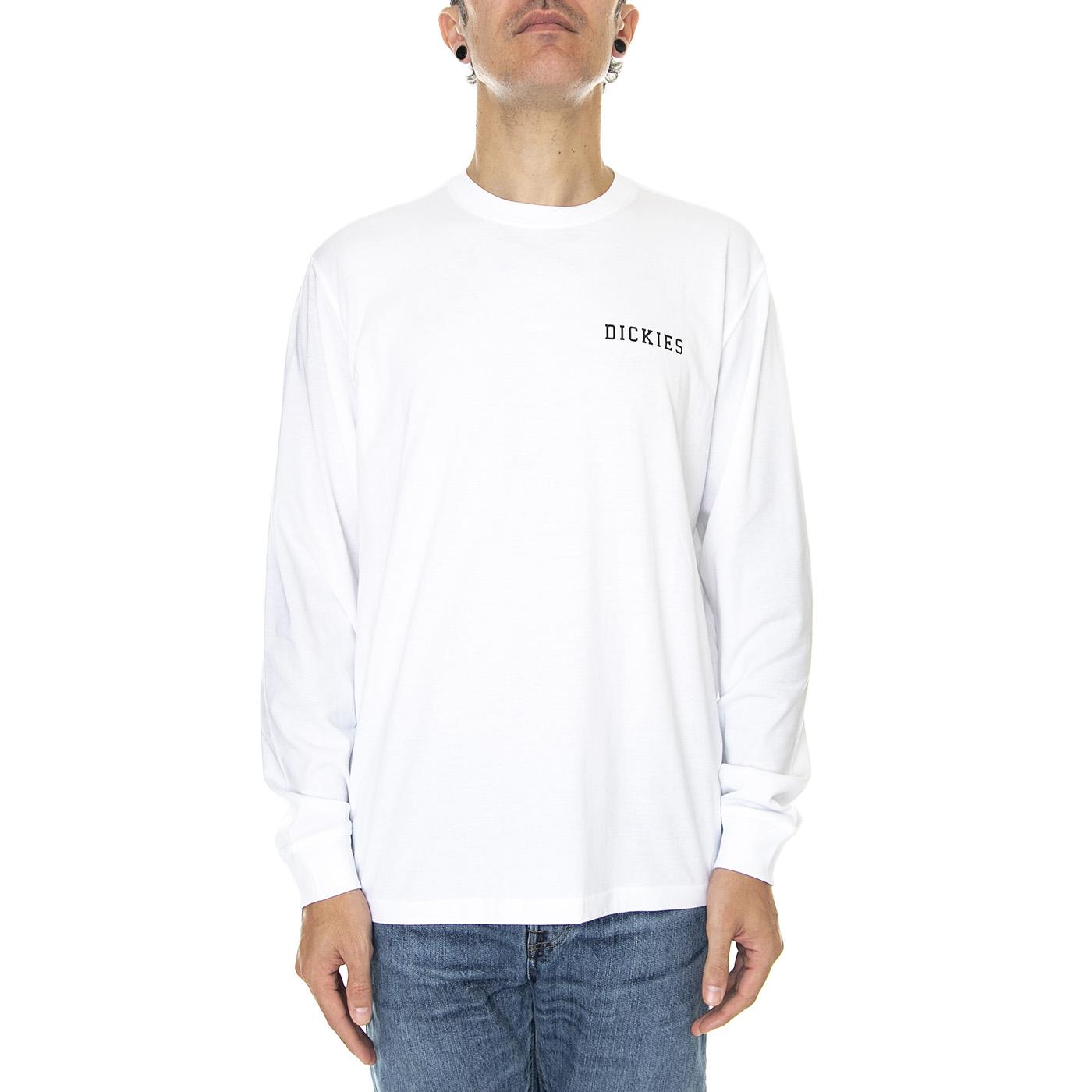 Cleveland Tee LS White - Maglietta Girocollo Maniche Lunghe Uomo Bianca DK0A4Y1OWHX1  DICKIES 