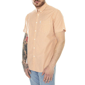 SS Signature Core Gingham Peach - Camicia Maniche Corte Uomo Arancione / Multicolore 59142-379  BEN SHERMAN 