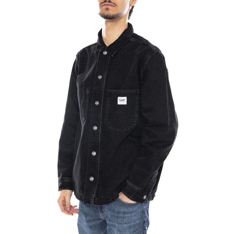 Relaxed Worwear Overshirt No Break Black - Giacca Sovracamicia Uomo Nera 112370473 . LEE 