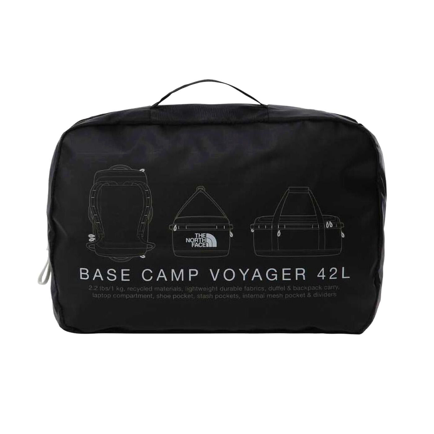 Base Camp Voyager Duffel 42L TNF Black / TNF White / NPF - Borsa da Viaggio Nera NF0A52RQ53R1  THE NORTH FACE 