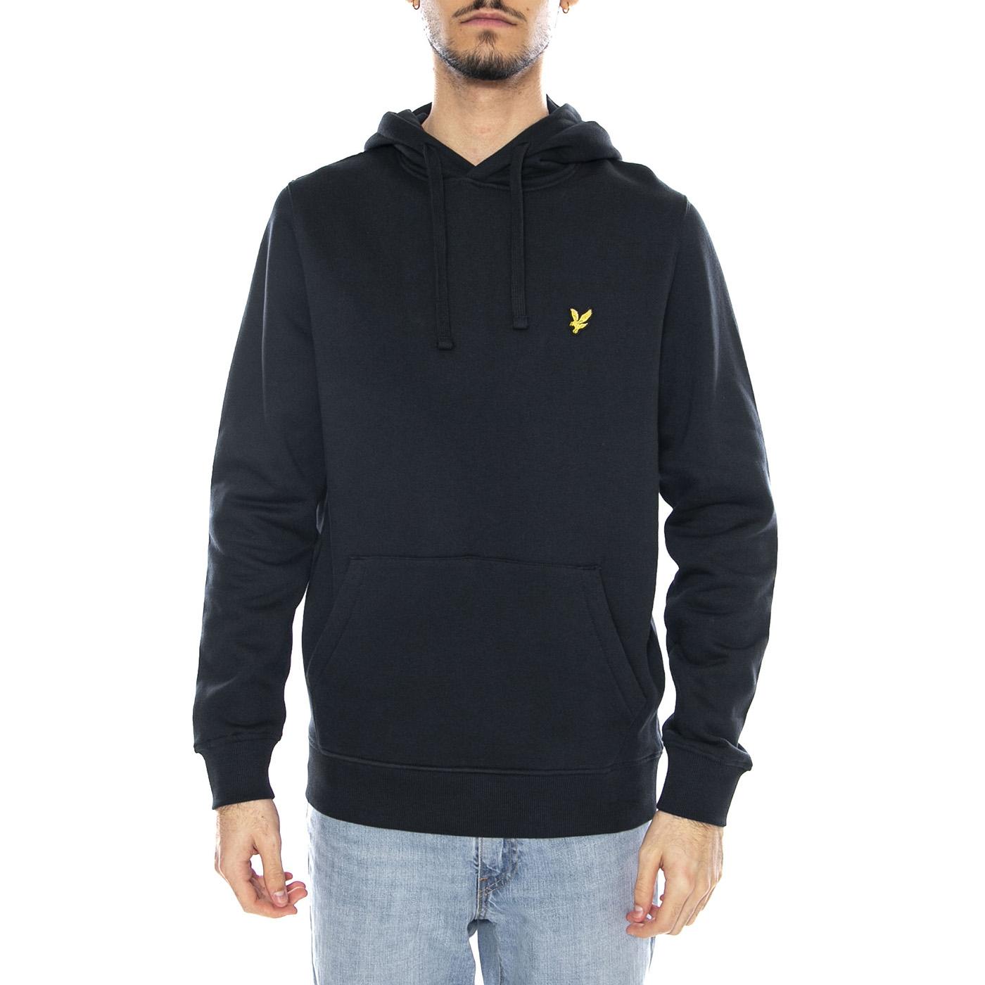 Brushed Back Hoodie Sweatshirt Dark Navy - Felpa con Cappuccio Uomo Blu ML1139V-Z271 . LYLE & SCOTT 