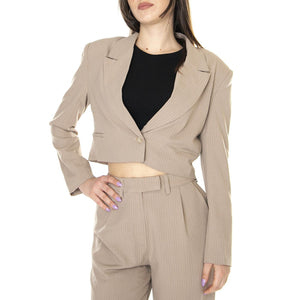 W' Blazer Corta de Raya Diplomática Beige - Giacca Donna Beige 31W/11219  WILD PONY 