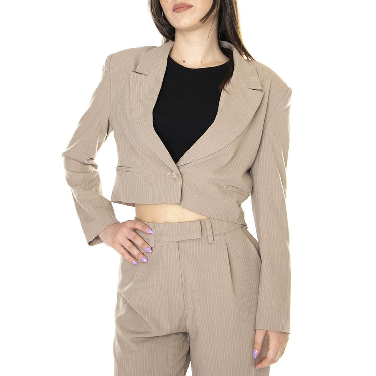 W' Blazer Corta de Raya Diplomática Beige - Giacca Donna Beige 31W/11219  WILD PONY 