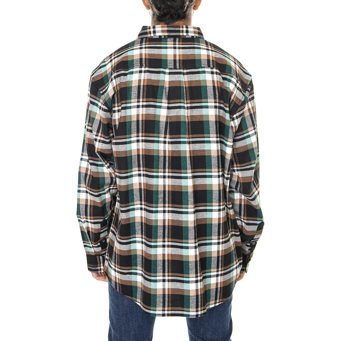 Flex Flannel L/S Shirt Black / Cadium Green - Camicia Uomo in Flanella Multicolore DK0A4XU6C641  DICKIES 