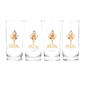 Carhartt Please Glass Set Clear / Gold - Set da Quattro Bicchieri in Vetro con Logo I033283.17UXX  CARHARTT WIP 
