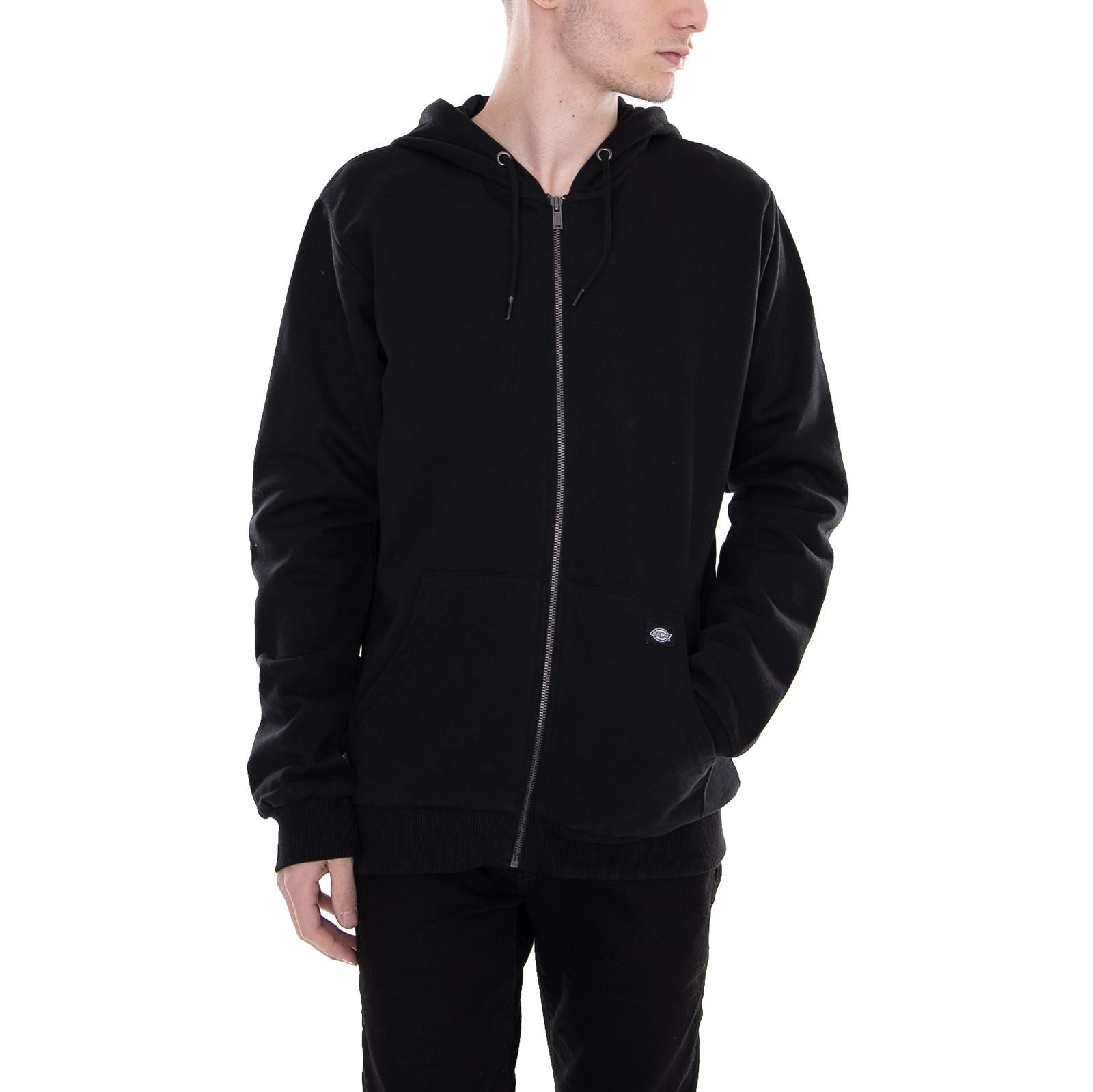 Kingsley Zip Hooded Fleece - Black - Felpa con Capuccio Uomo Nera 03-200092-BK . DICKIES 