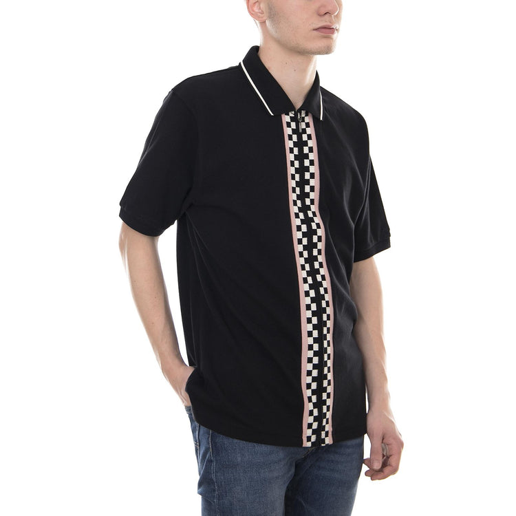 JULIAN FULL ZIP POLO BLACK 1140076-BLAC . STUSSY 