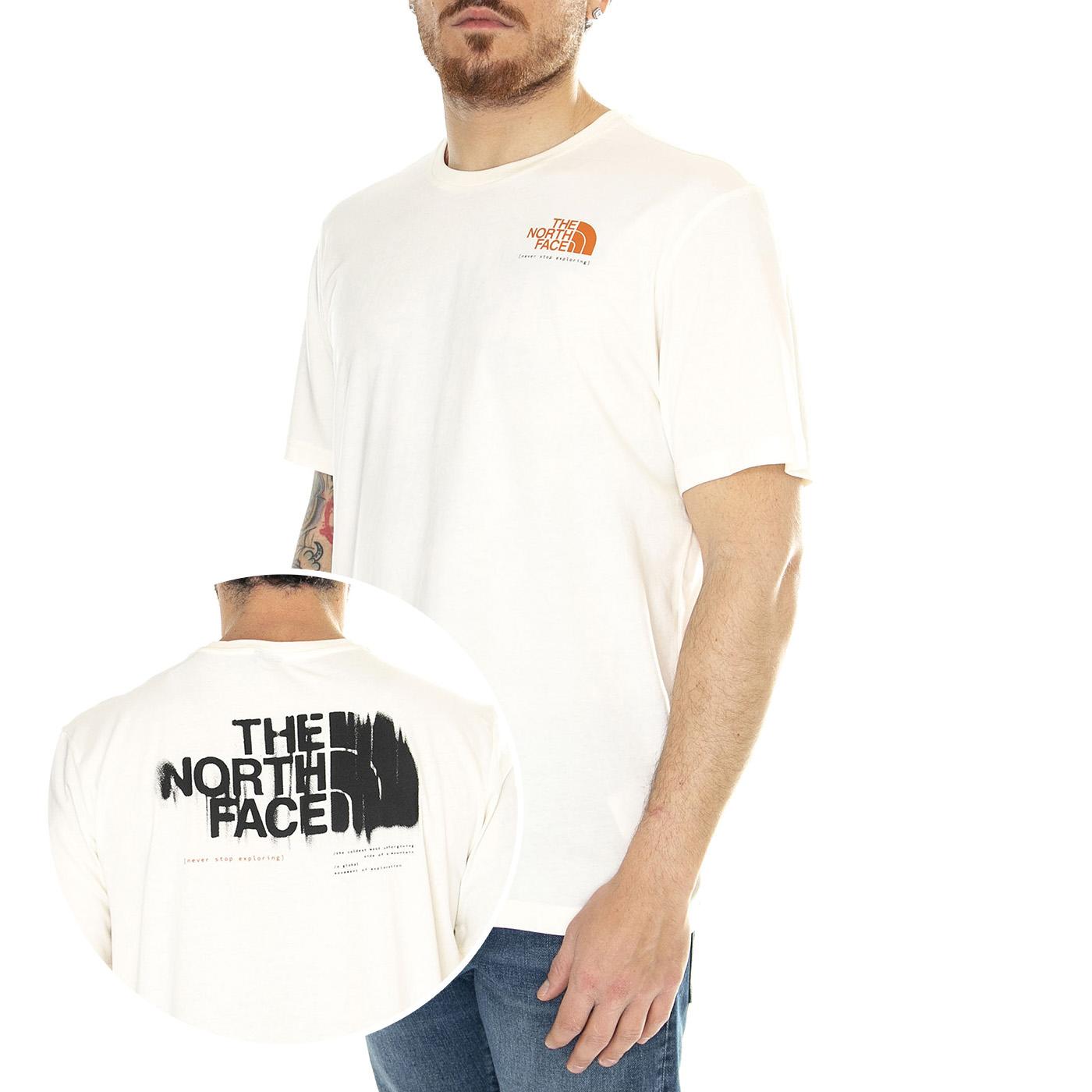 M Graphic S/S Tee White Dune - Maglietta Girocollo Uomo Bianca NF0A87EWQLI1  THE NORTH FACE 