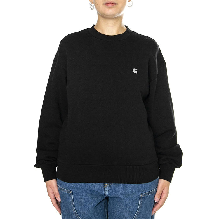 W' Casey Sweatshirt Black / Silver - Felpa Girocollo Donna Nera I032643.0M4XX  CARHARTT WIP 